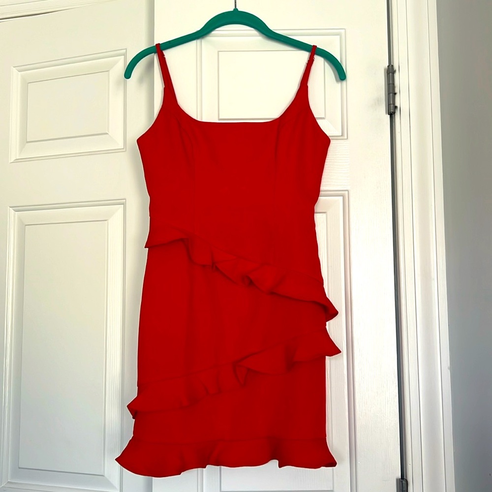 Red mini dress